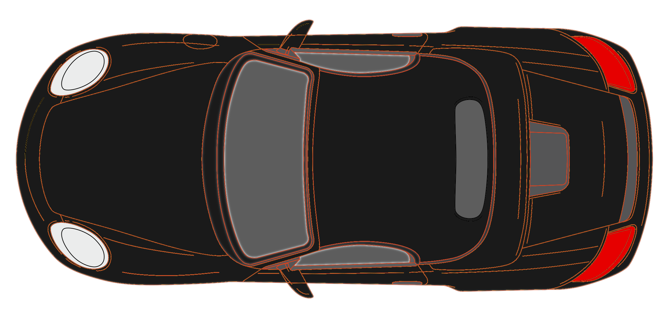 Porsche Boxster - plan view