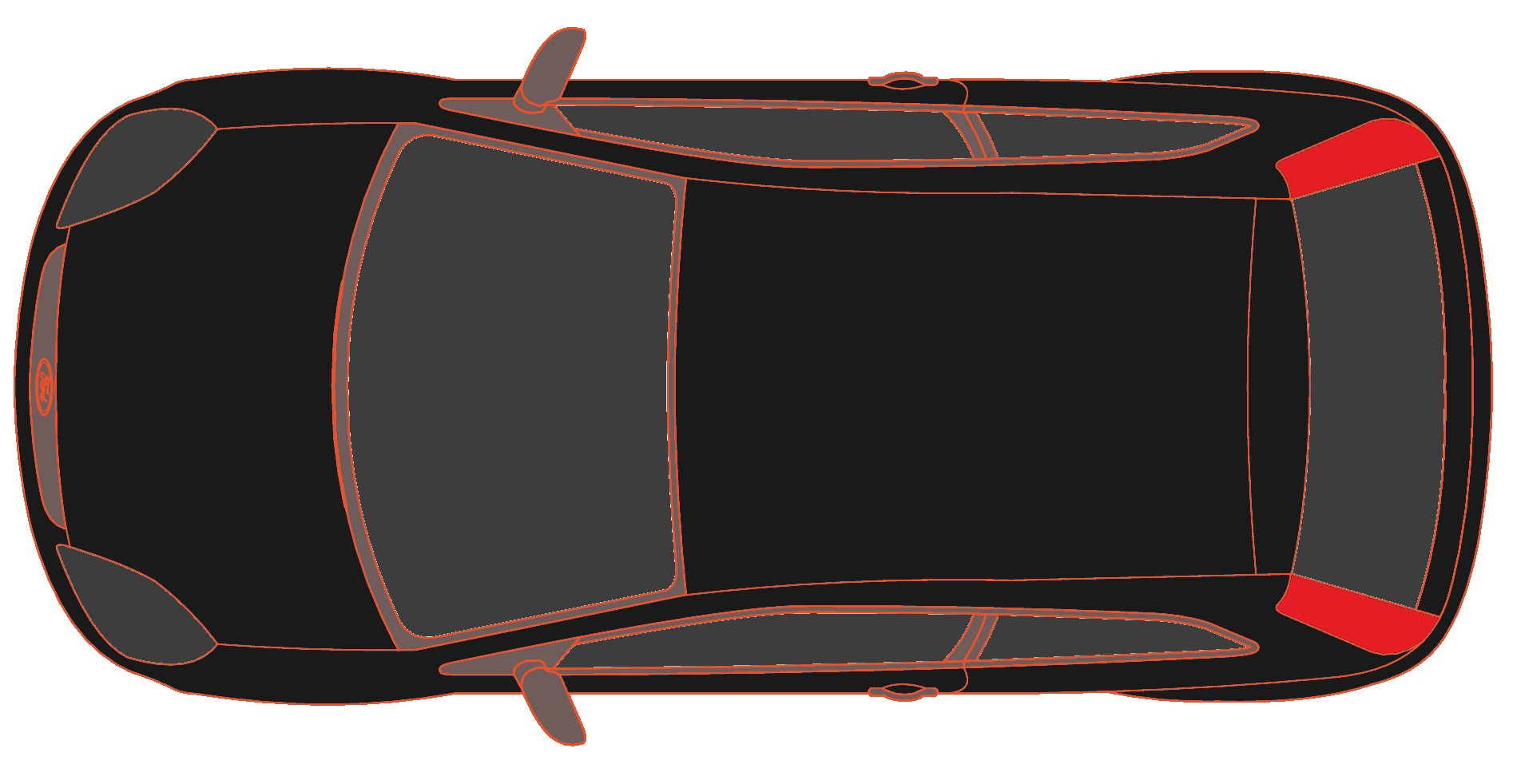 General club racing car - plan view